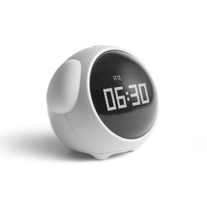 Cute Expression Multi Function LED Pixel Alarm Clock – WHITE