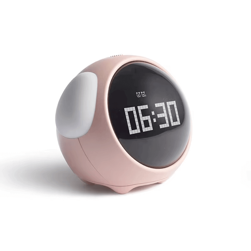 Cute Expression Multi Function LED Pixel Alarm Clock – Pink