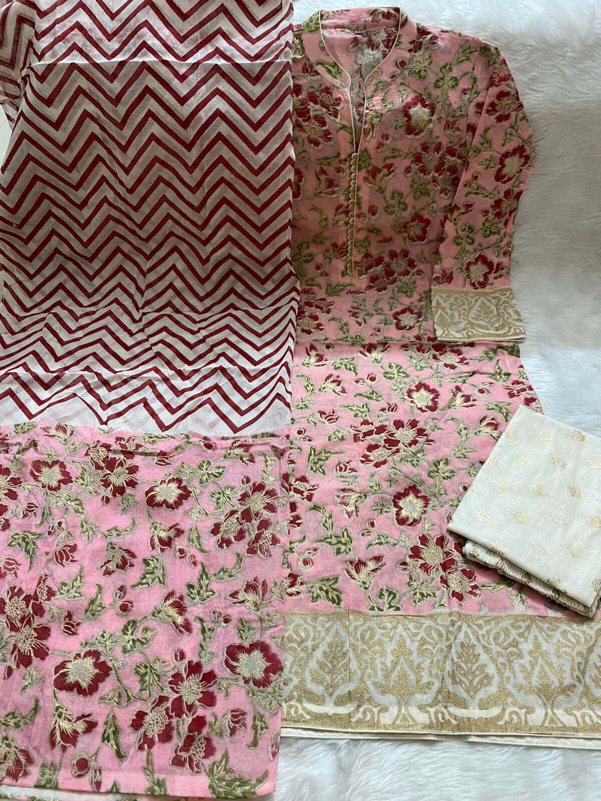 PURE KHADDI COTTON SCREEN PRINT STITCH 3PIC (P-718)