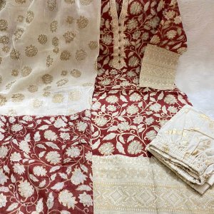 PURE KHADDI COTTON SCREEN PRINT STITCH 3PIC